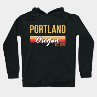 Portland Oregon Established Retro Vintage Hoodie